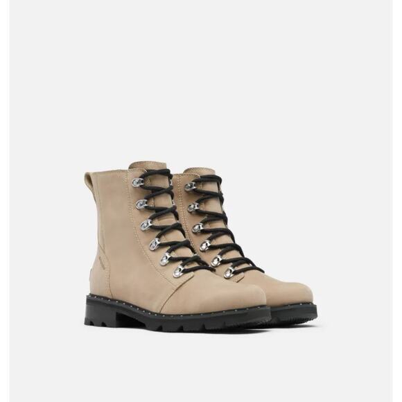 Sorel Lennox‎ Lace Suede Tan Combat Boots NL 3701-251 Women's Size US 9 - Picture 3 of 13